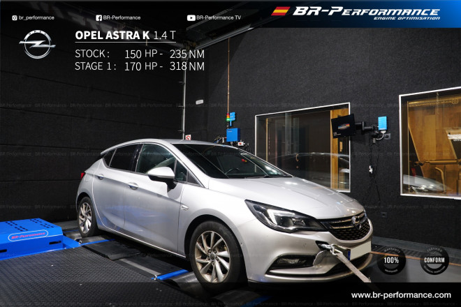 Opel Astra K 1.4 T (4cyl) stage 1 - BR-Performance Paris - Reprogrammation  moteur, préparation moteur, optimisation moteur